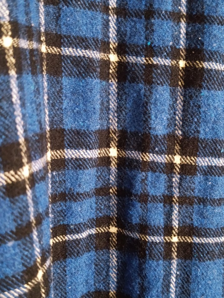 Mavi Ekose Uzun Salaş Elbise - Görsel 3