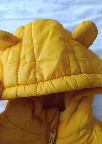 Kapüşonlu Sarı Erkek Çocuk Mont - Görsel 2