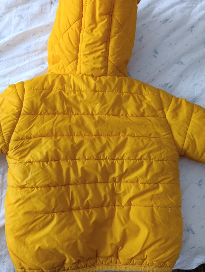 Kapüşonlu Sarı Erkek Çocuk Mont - Görsel 4