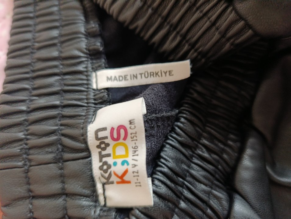 Kız çocuk Siyah Deri Biker Pantolon - Görsel 4