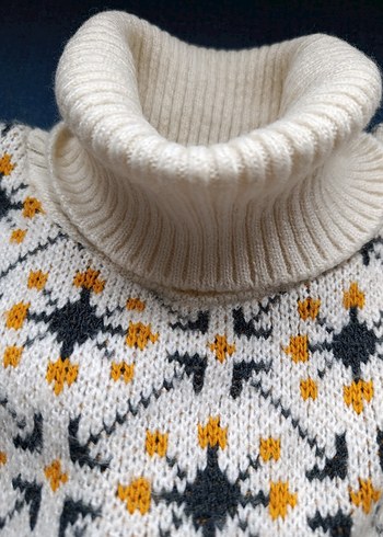 Nakışlı Bohem Örgü Kazak - Görsel 3