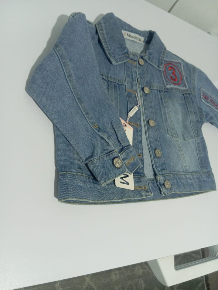 Mavi Düğmeli Kız Çocuk Denim Ceket - Görsel 2