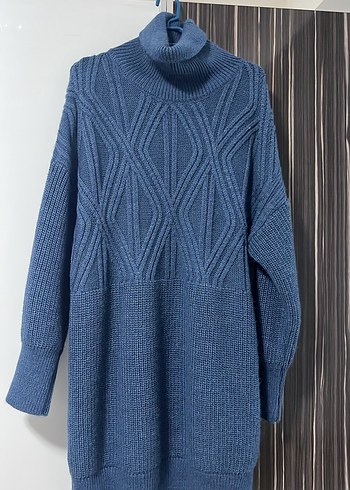 Lacivert Boğazlı Triko Kadın Kazak - Görsel 2