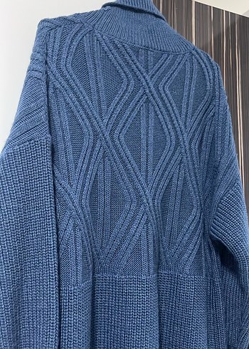 Lacivert Boğazlı Triko Kadın Kazak - Görsel 3