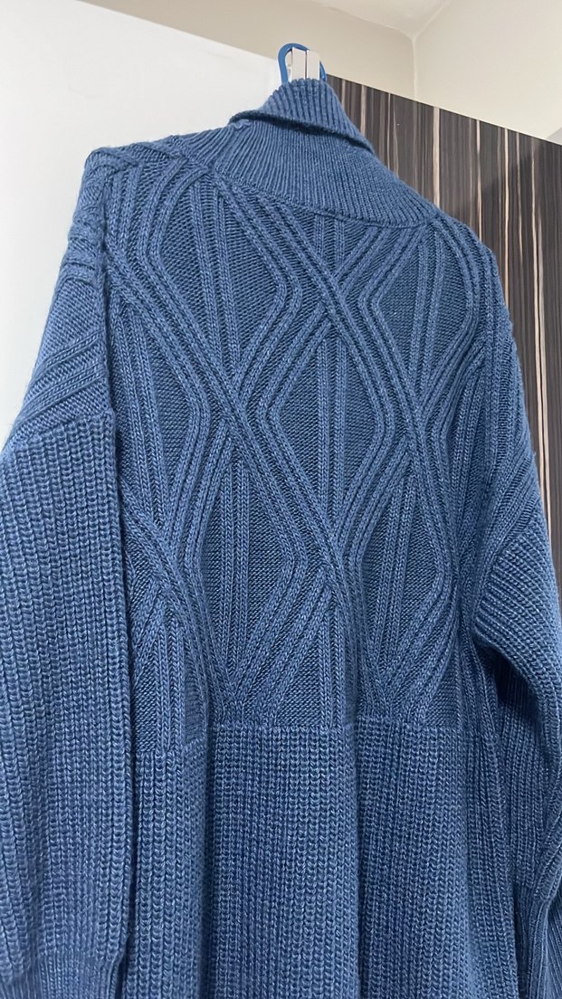 Lacivert Boğazlı Triko Kadın Kazak - Görsel 3