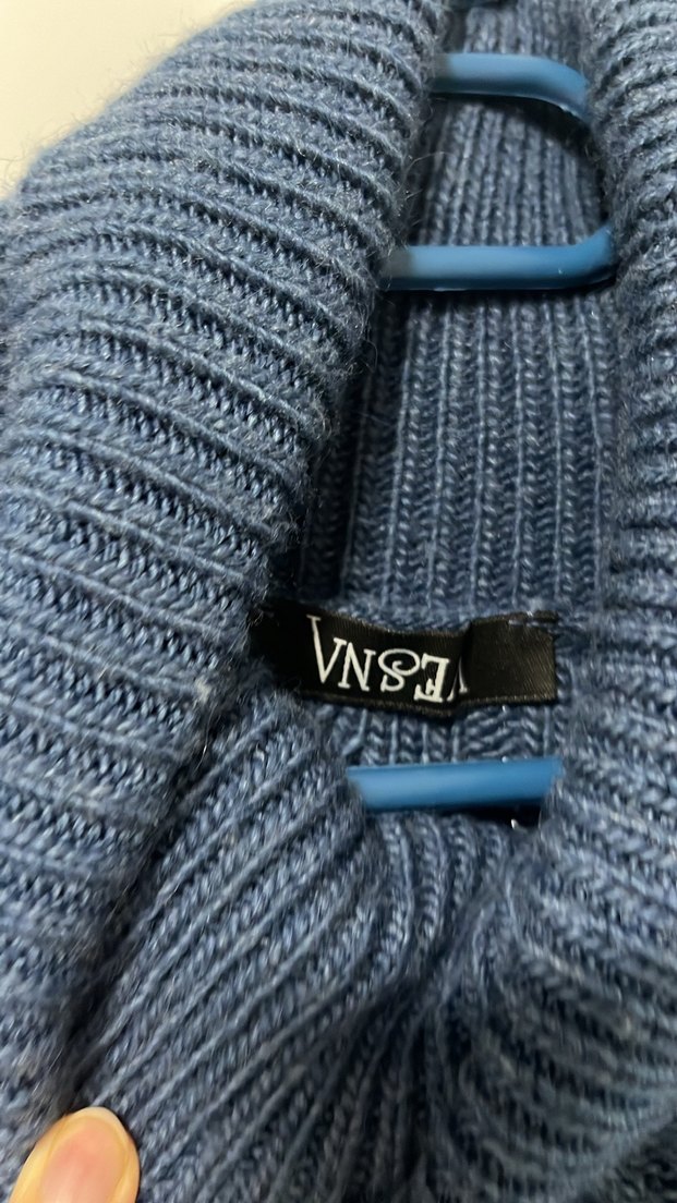 Lacivert Boğazlı Triko Kadın Kazak - Görsel 4