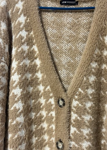 Bej Örgü Kadın Hırka Uzun Kollu - Görsel 3