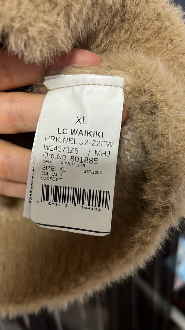 Bej Örgü Kadın Hırka Uzun Kollu - Görsel 4