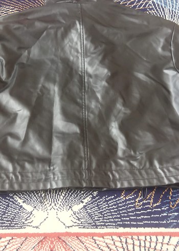 Siyah Deri Kadın Biker Ceket - Görsel 2