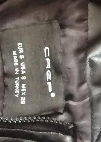 Siyah Deri Kadın Biker Ceket - Görsel 3