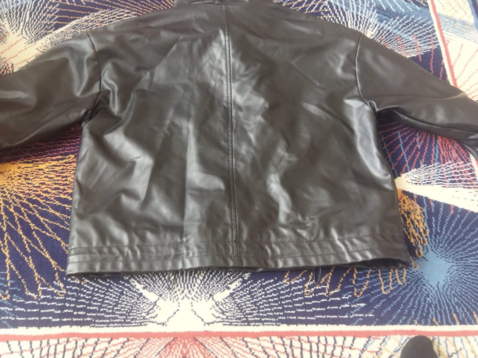 Siyah Deri Kadın Biker Ceket - Görsel 2