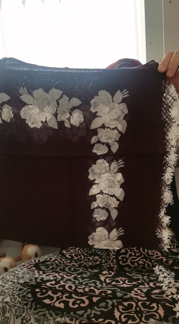 İğne oyası Bordo Gotik Kadın Şal - Görsel 2