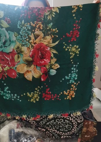 Dantel Detaylı Çok Renkli Kadın Fular - Görsel 2