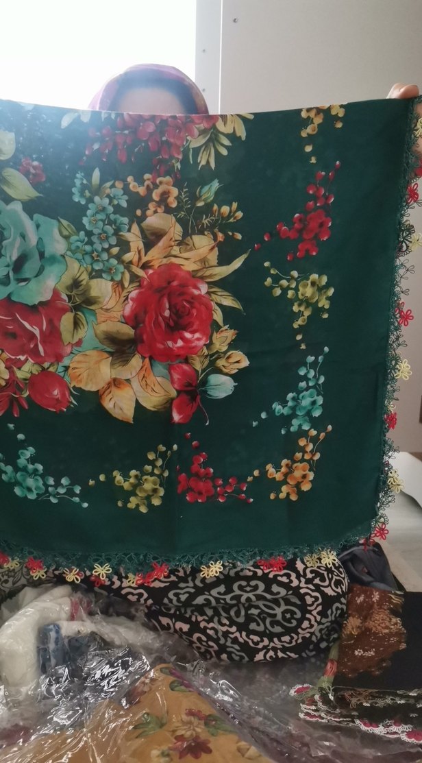 Dantel Detaylı Çok Renkli Kadın Fular - Görsel 2