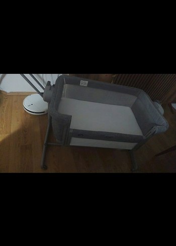 Gri Yan Yataklı Bebek Beşiği - Görsel 10