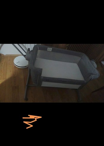 Gri Yan Yataklı Bebek Beşiği - Görsel 9