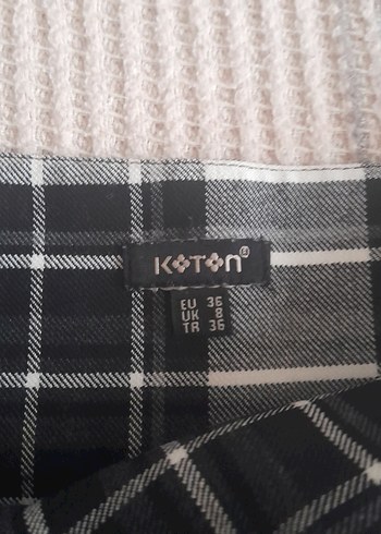 Koton Ekoseli Pileli Mini Etek - Görsel 5