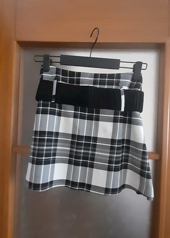 Koton Ekoseli Pileli Mini Etek - Görsel 2