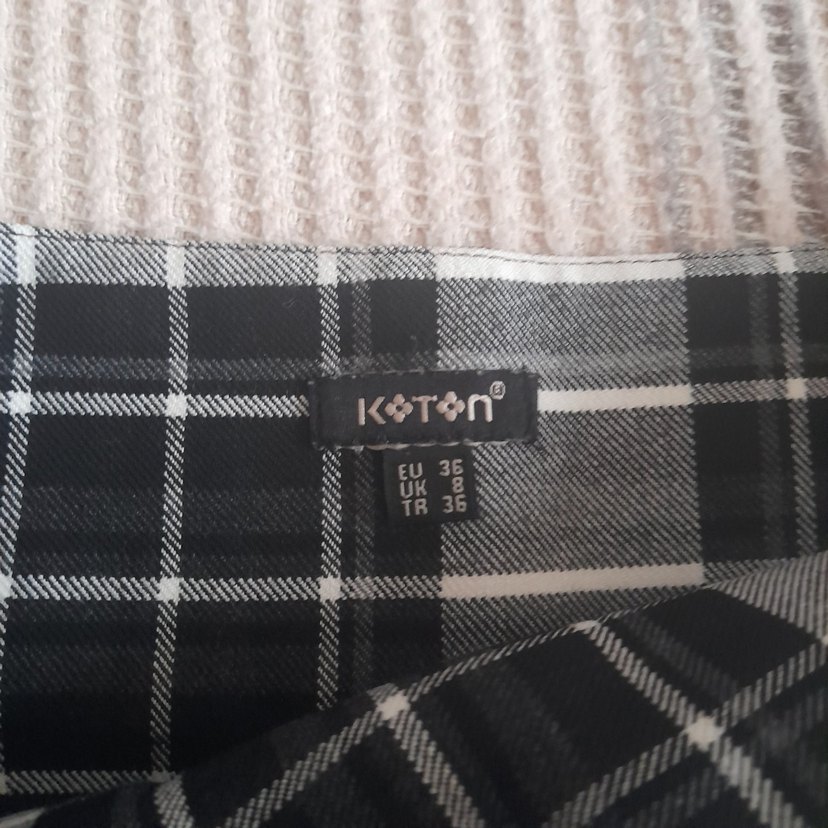 Koton Ekoseli Pileli Mini Etek - Görsel 5