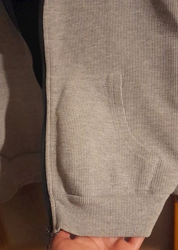 Gri Fermuarlı Erkek Sweatshirt - Görsel 4