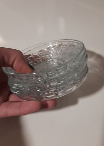 Desenli Cam Çay Tabağı Seti - Görsel 3