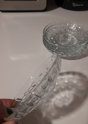 Desenli Cam Çay Tabağı Seti - Görsel 2