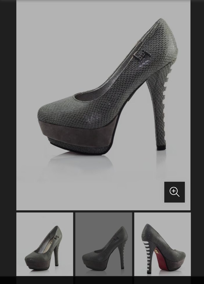 Gri Platform Topuklu Stiletto - Görsel 2