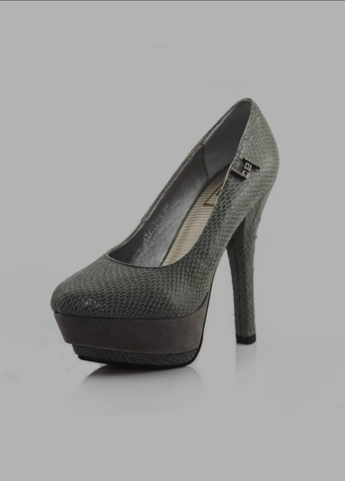 Gri Platform Topuklu Stiletto - Görsel 5