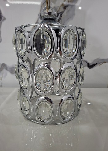 gümüş Renkli Dekoratif Kristal avize - Görsel 3