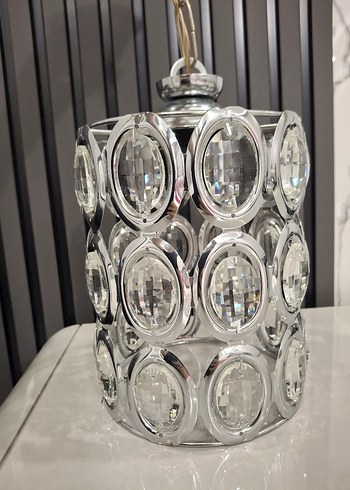 gümüş Renkli Dekoratif Kristal avize - Görsel 4