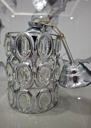 gümüş Renkli Dekoratif Kristal avize - Görsel 2