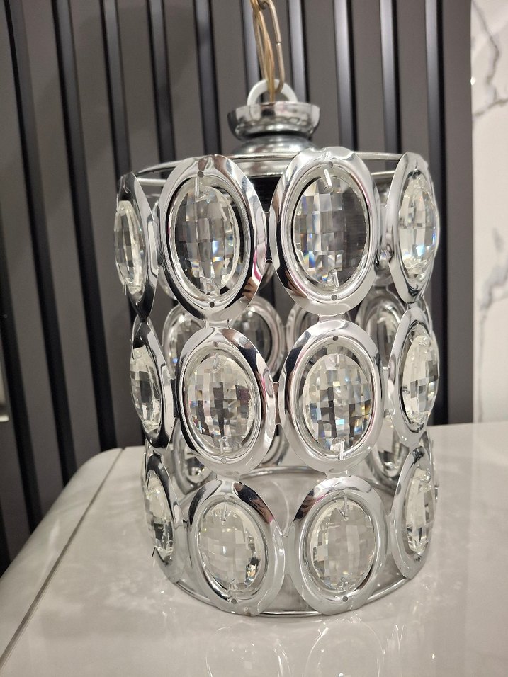 gümüş Renkli Dekoratif Kristal avize - Görsel 4