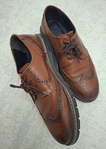 Kahverengi Deri Erkek Klasik Ayakkabı - Görsel 3