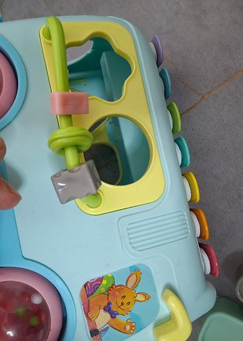 Pastel Renkli Eğitici Oyuncak Otobüs - Görsel 7