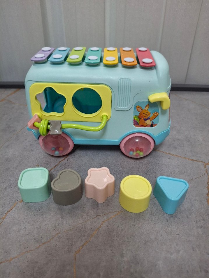 Pastel Renkli Eğitici Oyuncak Otobüs - Görsel 2