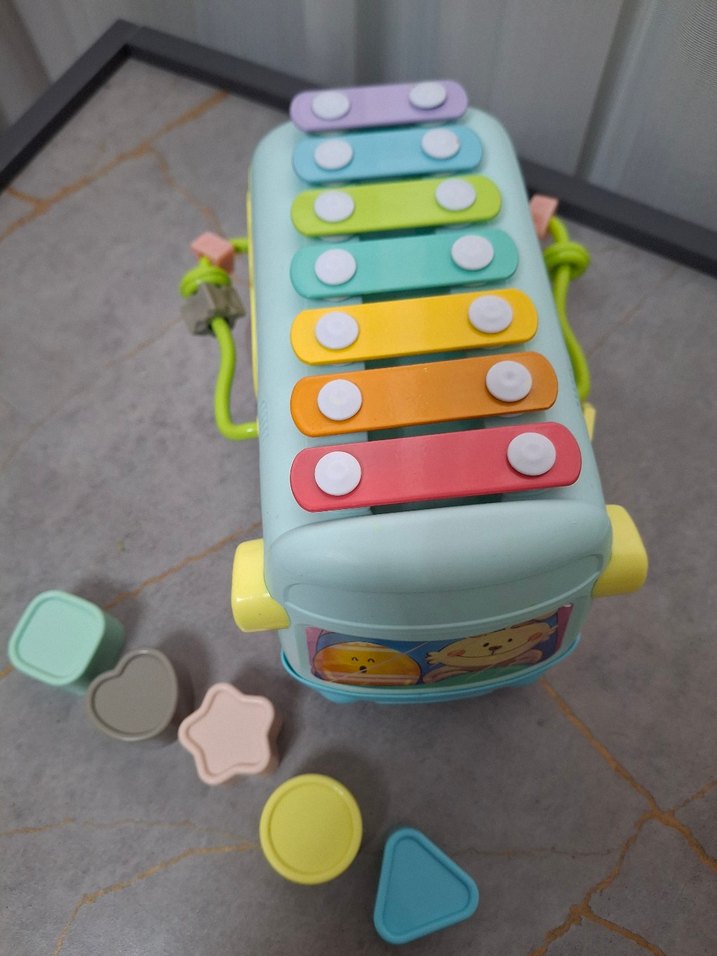 Pastel Renkli Eğitici Oyuncak Otobüs - Görsel 3