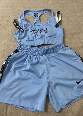 Mavi Nike Kız Spor Takımı, İnce Kesim, Askılı Üst