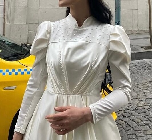 38 Beden beyaz Renk Tasarım Nikah Elbisesi