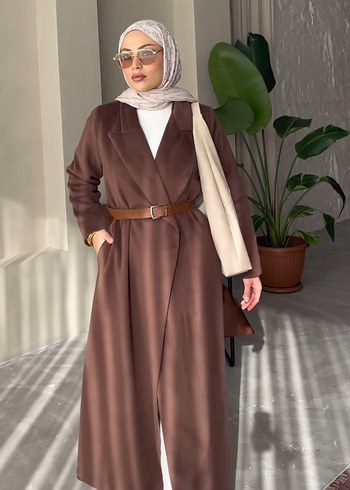 42 Beden Siyah Süet Uzun Kadın Kaban