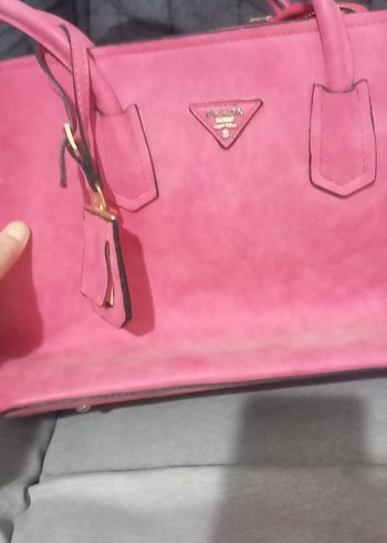 Pembe Süet Kadın Çanta Fermuarlı