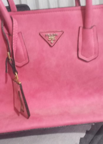 Prada Pembe Süet Fermuarlı Kadın Çanta
