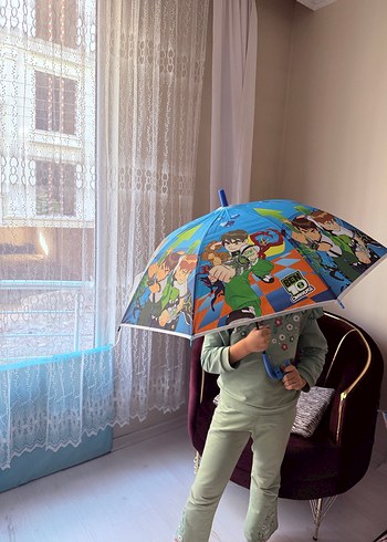 Renkli Pliseli Pop Kültür erkek çocuk Şemsiye - Görsel 2