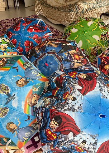 Çocuklar için Renkli Baskılı Şemsiye - Görsel 2