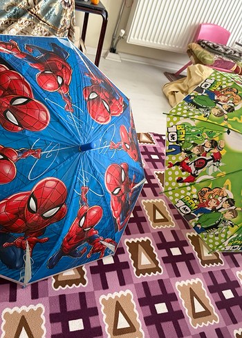 Çocuklar için Renkli Baskılı Şemsiye - Görsel 3