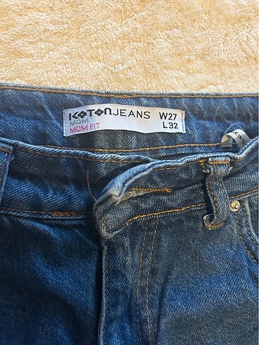 27 Beden mavi Renk Koton Mom Jean Pantolon