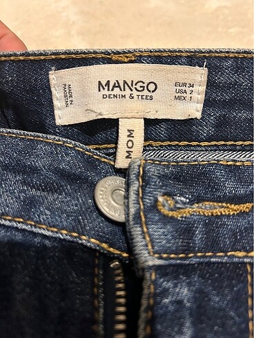 34 Beden mavi Renk Mango Mom Jean Pantolon