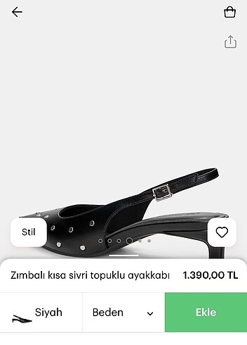 Pull and Bear sivri topuklu ayakkabı