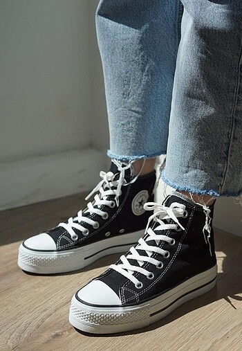 37 Beden beyaz Renk Converse Allstar Platform Taban