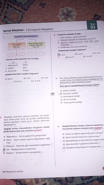 9. sınıf biyoloji soru bankası - Görsel 10