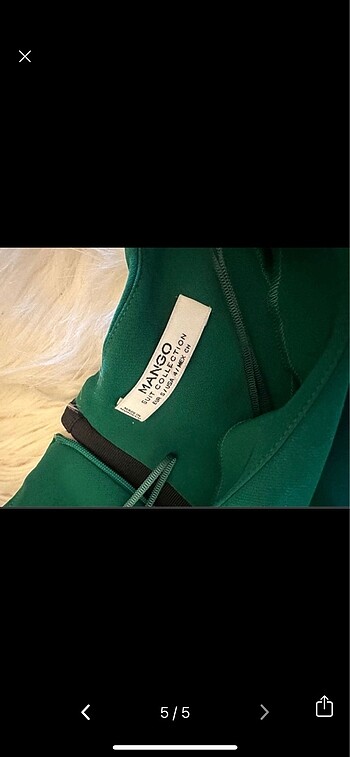 Mango yeşil şık elbise - Görsel 5